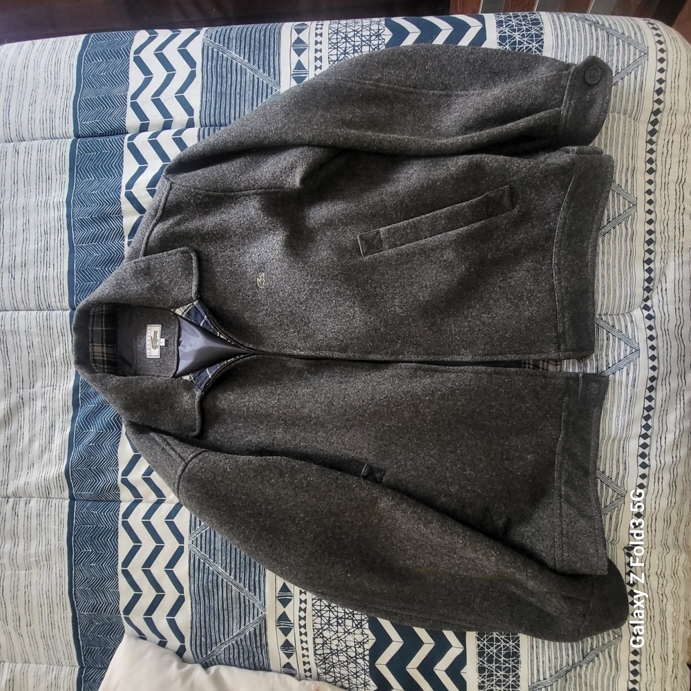 Lacoste Gray Wool Bomber Jacket size L